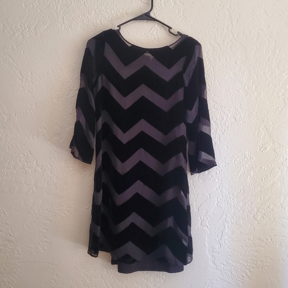 Alice + Olivia Audrina Chevron Silk Tunic Dress XS - Picture 2 of 5